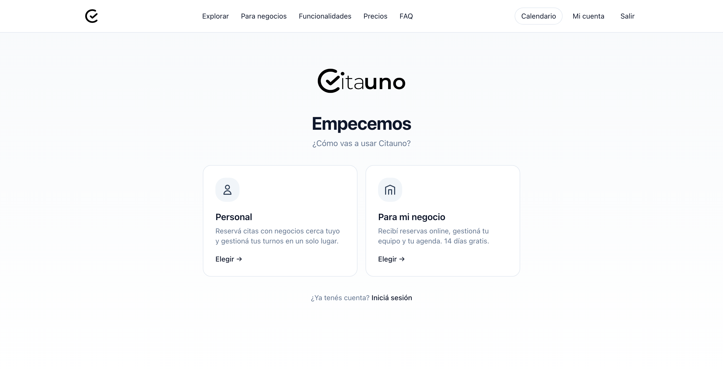 Formulario de creación de cuenta