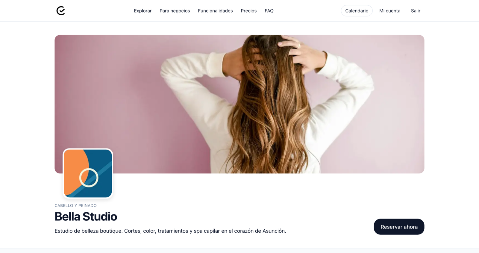 Vista del perfil público del negocio